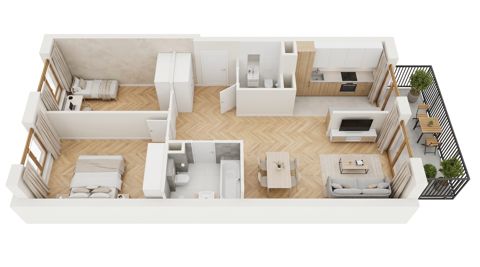 Plan 3 pok. 64m²