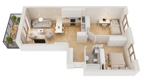Plan 3 pok. 57m²