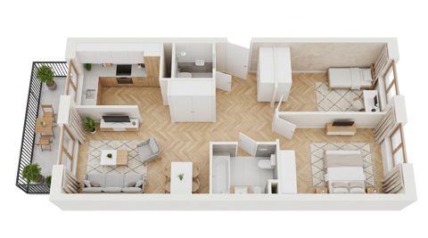 Plan 3 pok. 66m²