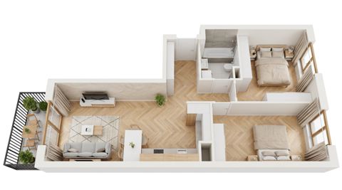 Plan 3 pok. 56m²