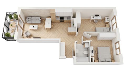 Plan 3 pok. 57m²