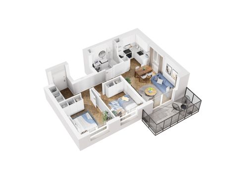 Plan 3 pok. 54m²