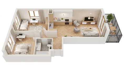 Plan 3 pok. 55m²
