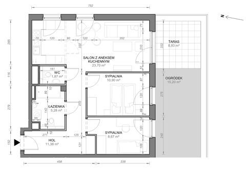 Plan 3 pok. 62m²