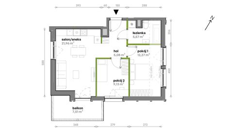 Plan 3 pok. 54m²