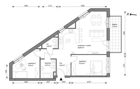 Plan 3 pok. 70m²