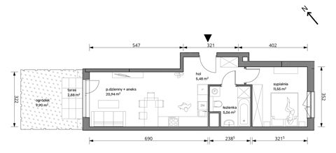 Plan 2 pok. 43m²