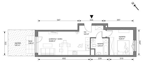 Plan 2 pok. 43m²