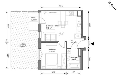 Plan 2 pok. 38m²