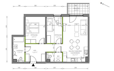 Plan 3 pok. 67m²