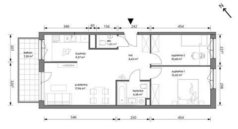 Plan 3 pok. 66m²