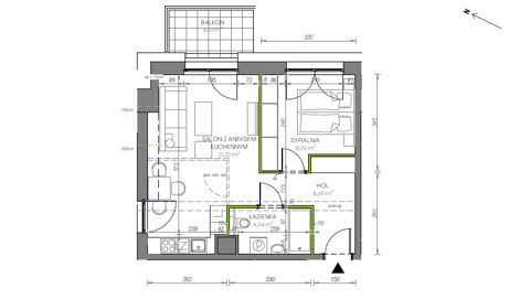 Plan 2 pok. 45m²