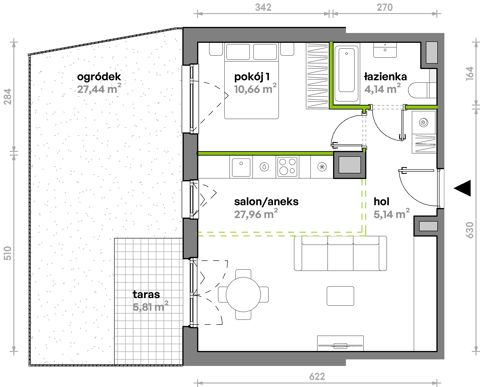Plan 2 pok. 48m²