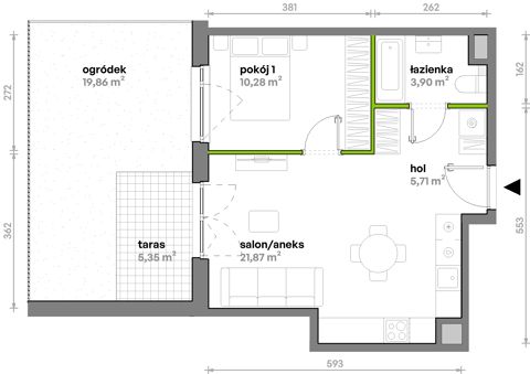 Plan 2 pok. 42m²