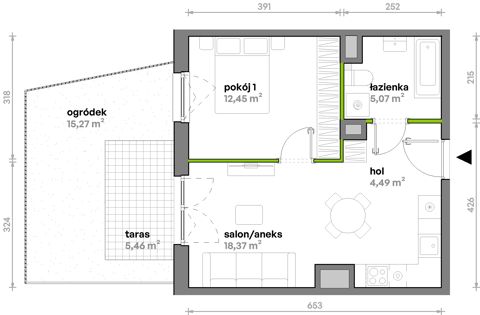 Plan 2 pok. 40m²