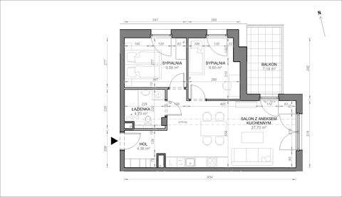 Plan 3 pok. 56m²