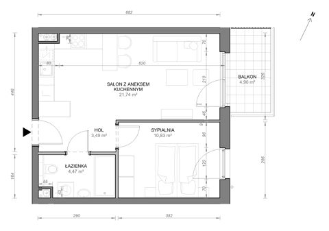 Plan 2 pok. 41m²