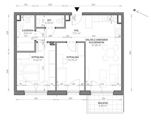 Plan 3 pok. 61m²