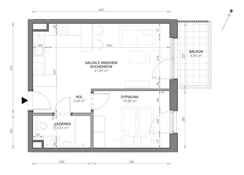 Plan 2 pok. 41m²