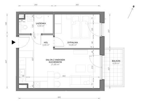 Plan 2 pok. 41m²