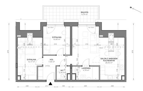 Plan 3 pok. 66m²