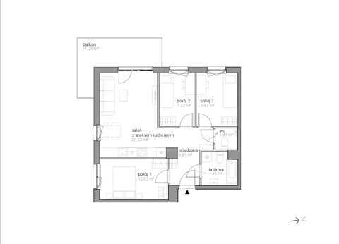 Plan 4 pok. 60m²