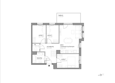 Plan 4 pok. 61m²