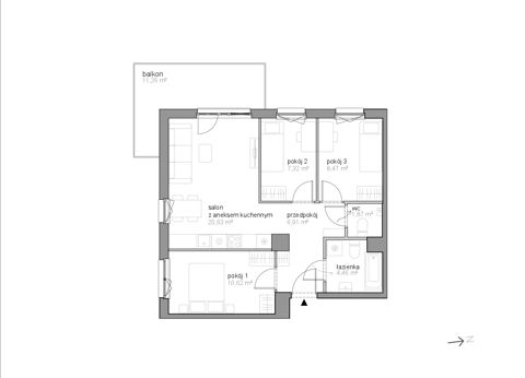 Plan 4 pok. 60m²
