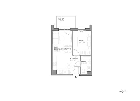 Plan 2 pok. 36m²