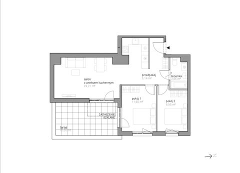 Plan 3 pok. 61m²