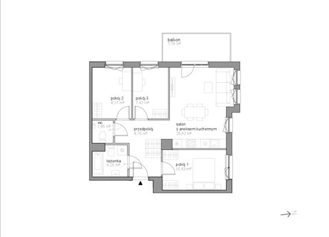 Plan 4 pok. 61m²