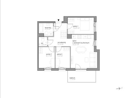 Plan 4 pok. 61m²