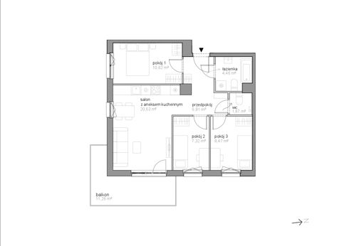 Plan 4 pok. 60m²