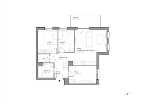Plan 4 pok. 65m²