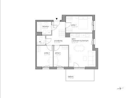 Plan 4 pok. 61m²
