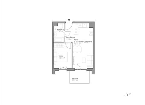 Plan 2 pok. 36m²