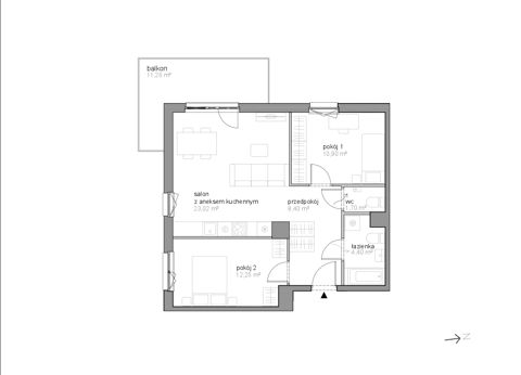 Plan 3 pok. 61m²