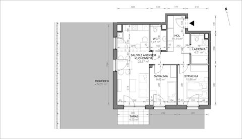 Plan 3 pok. 62m²