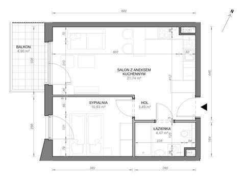 Plan 2 pok. 41m²