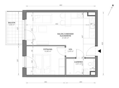 Plan 2 pok. 41m²
