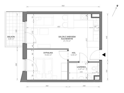 Plan 2 pok. 41m²
