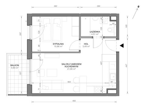 Plan 2 pok. 41m²