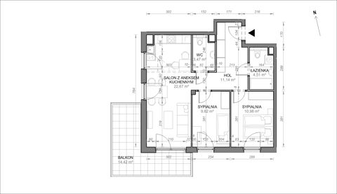 Plan 3 pok. 62m²