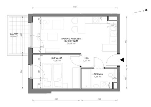 Plan 2 pok. 38m²