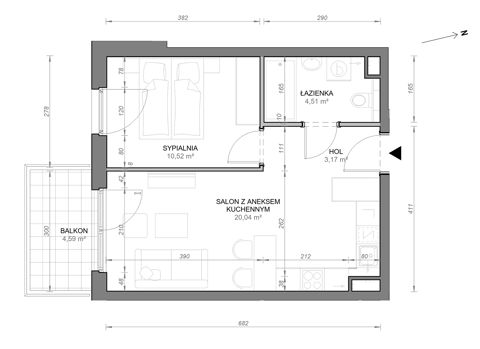 Plan 2 pok. 38m²
