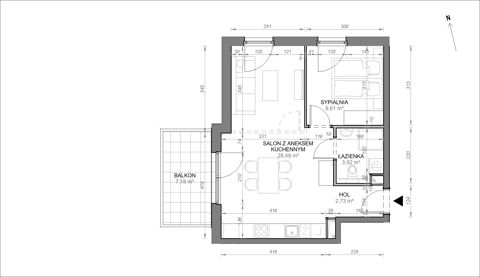Plan 2 pok. 45m²