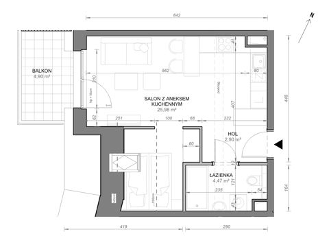 Plan 1 pok. 33m²