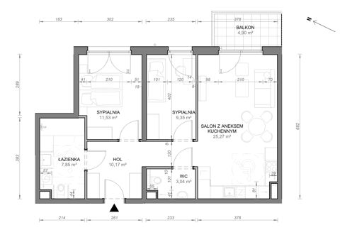 Plan 3 pok. 67m²