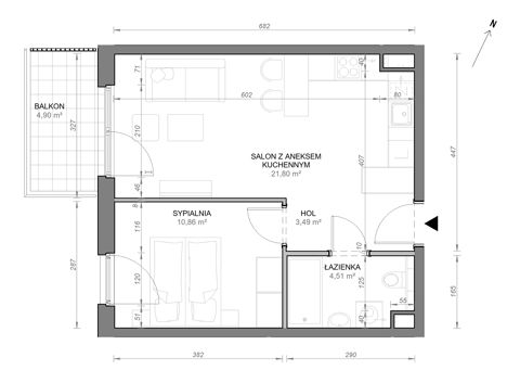 Plan 2 pok. 41m²