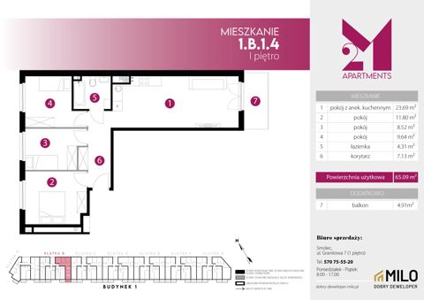 Plan 4 pok. 65m²